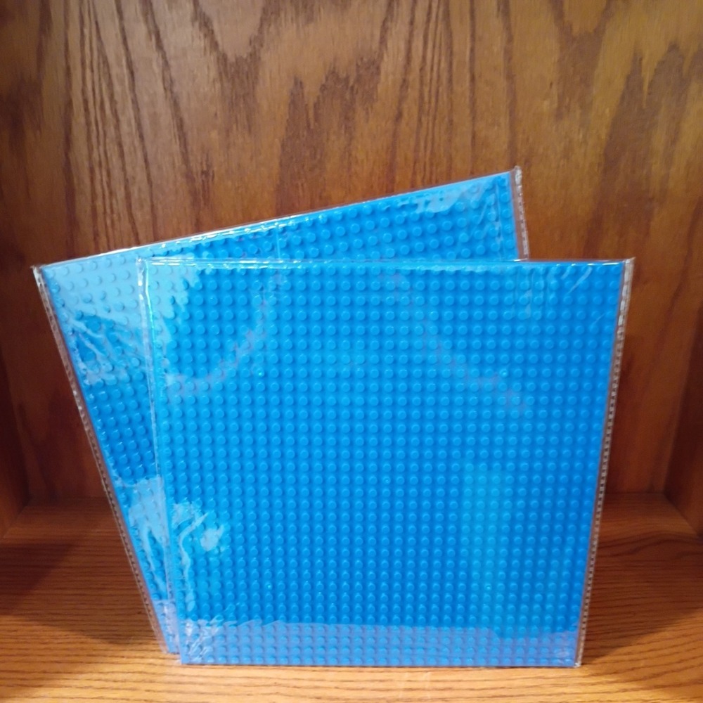 2 Classic Blue Baseplates, Square 32x32 Stud Foundation 10"X10" Lego compatible